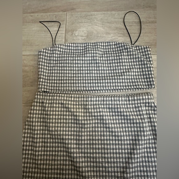 Reformation Callista Two Piece Set Gingham Spaghetti Strap Skirt Top - Picture 5 of 5